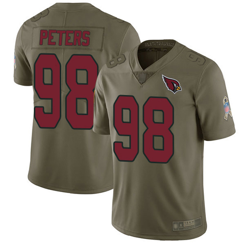 Arizona Cardinals Limited Olive Men Corey Peters Jersey NFL Football #98 2017 Salute to Service